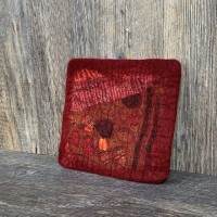 Maroon Wool and Cotton Felted Trivet
